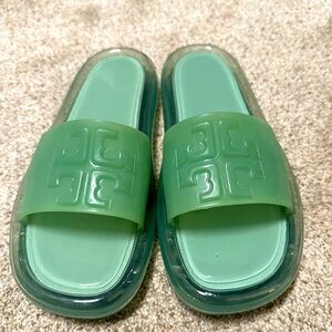 Tory Burch Green Slide Sandals